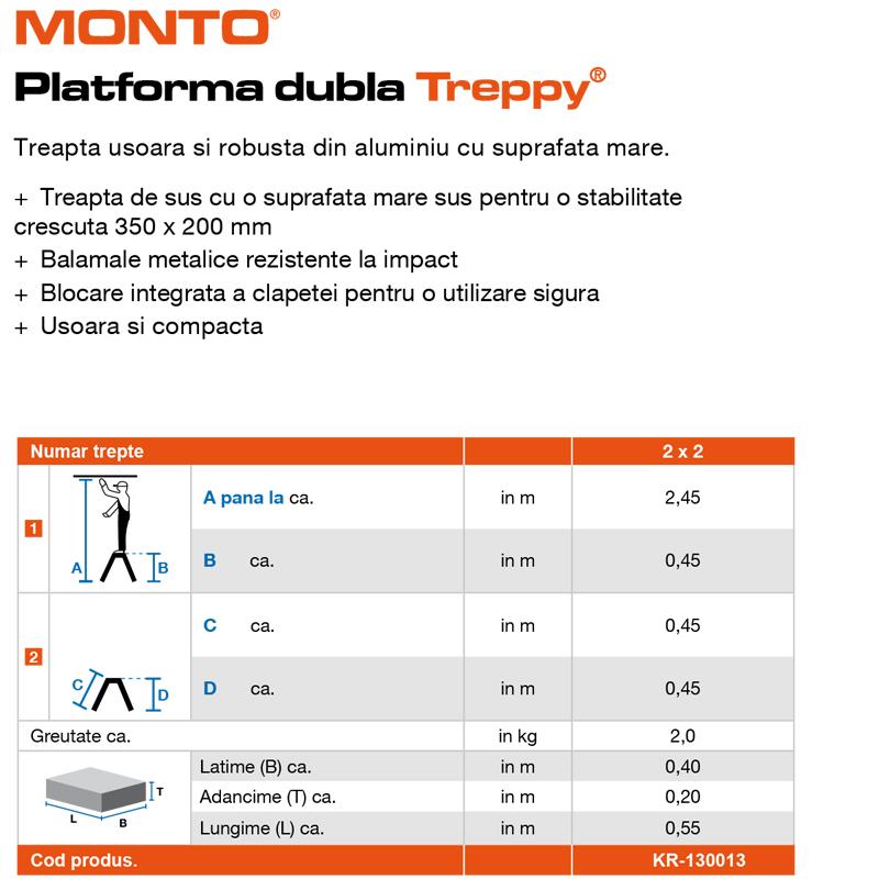 Scara Monto Treppy dubla 2x2 trepte