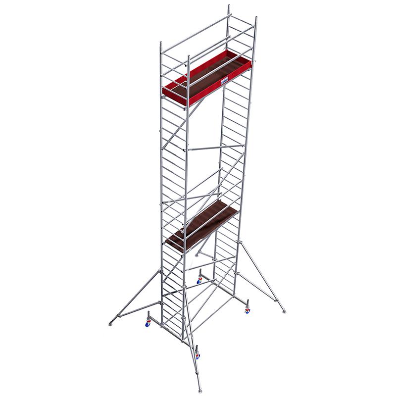 Schela Protec 0,6 x 2m, aluminiu, inaltime lucru 9,3m (0+1+2+3+Roti)