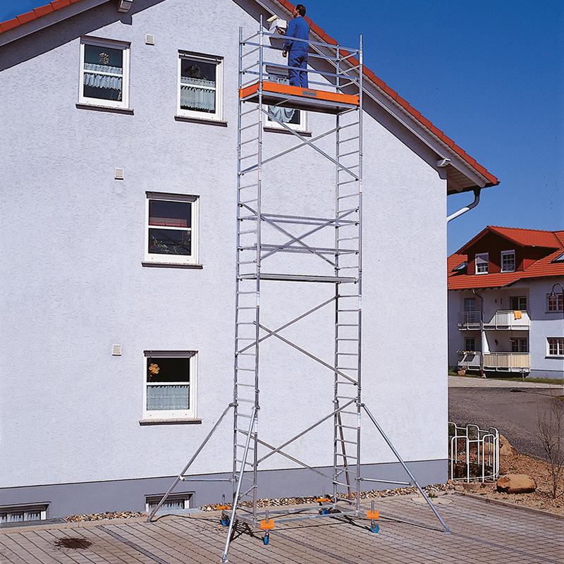Schela Protec 0,6 x 2m, aluminiu, inaltime lucru 9,3m (0+1+2+3+Roti)