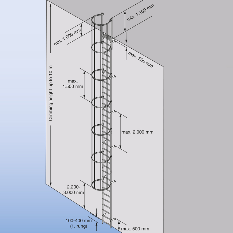 Scara KRAUSE de acces / evacuare / incendiu, aluminiu, 5,60 m