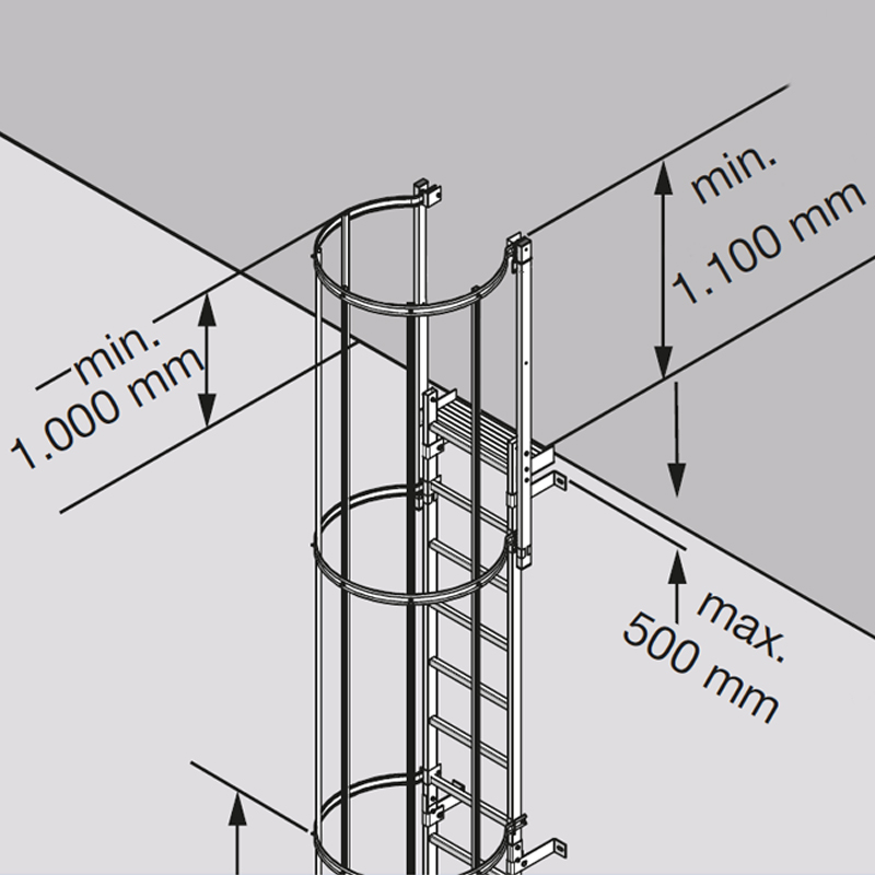 Scara KRAUSE de acces / evacuare / incendiu, aluminiu, 6,44 m