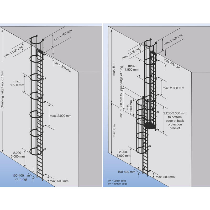 Scara KRAUSE de acces / evacuare / incendiu, aluminiu, 8,40 m