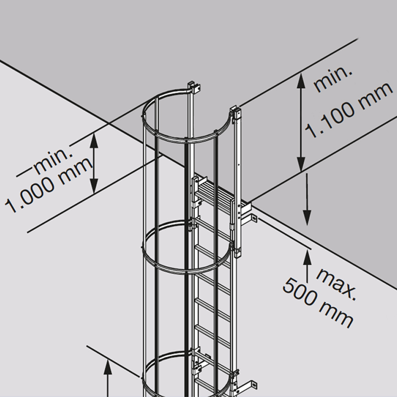 Scara KRAUSE de acces / evacuare / incendiu, aluminiu, 18,76 m