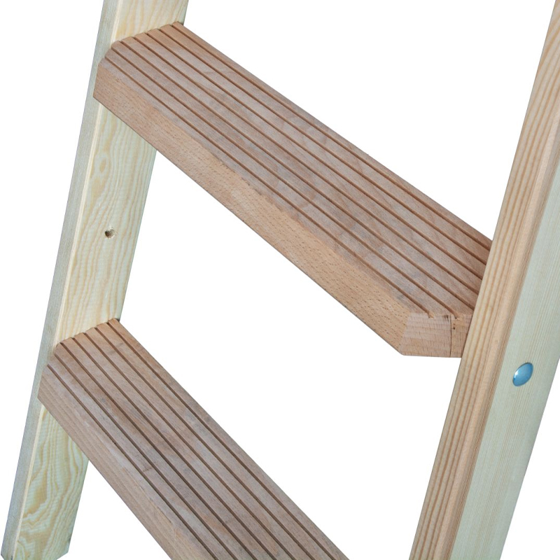 Scara de lemn cu trepte late, 2x4 trepte