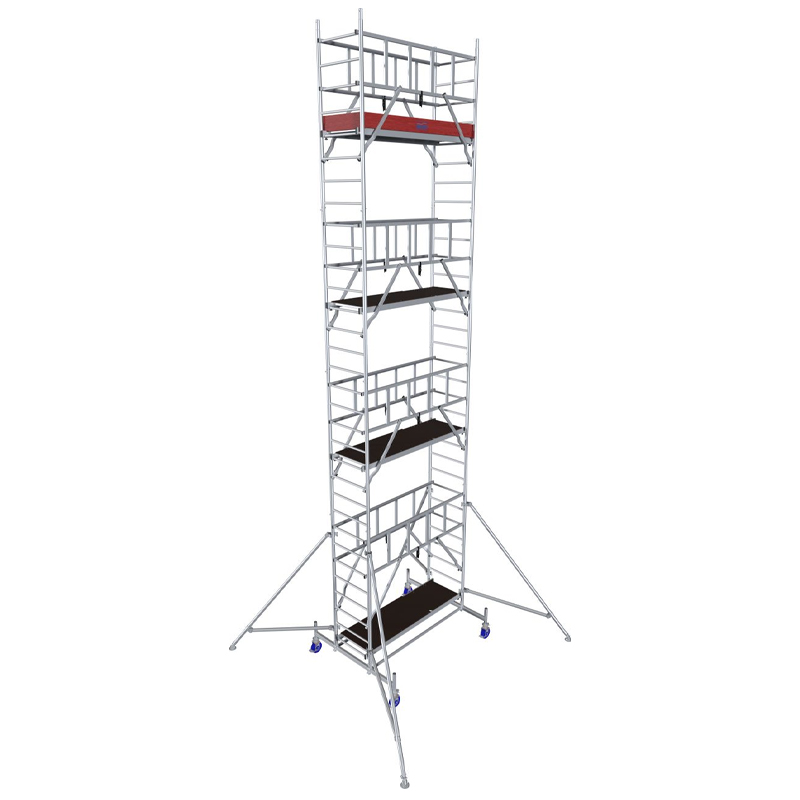 Schela Protec 0,6 x 2m, aluminiu, inaltime lucru 9.3m, inaltime schela 8.45m, inaltime platforma 7.3m (0+2+4+(2*3)+(4*Stabilizatoare))