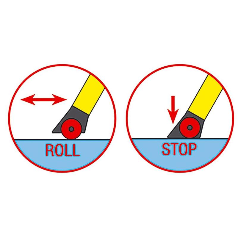 Scara mobila Monto Rolly galbena dubla 2x2 trepte, cu roti retractabile automat - RESIGILAT