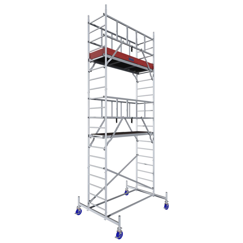 Schela Protec 0,6 x 2m, aluminiu, inaltime lucru 6.3m, inaltime schela 5.45m, inaltime platforma 4.3m (0+1+3+4)