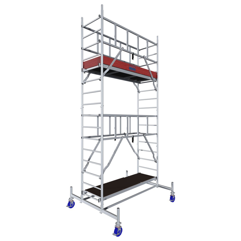 Schela Protec 0,6 x 2m, aluminiu, inaltime lucru 5.3m, inaltime schela 4.45m, inaltime platforma 3.3m (0+2+4)