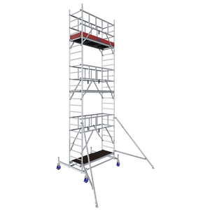 Schela Protec 0,6 x 2m, aluminiu, inaltime lucru 7.3m, inaltime schela 6.45m, inaltime platforma 5.3m (0+2+3+4+(2*Stabilizatoare))